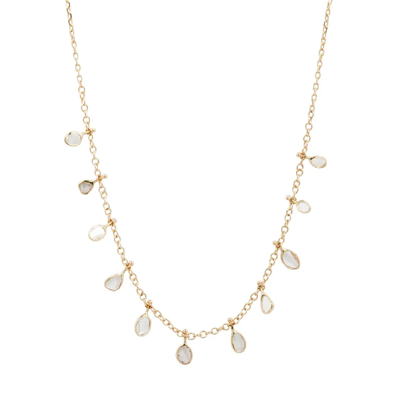 Women’s birthstone gemstone necklaces-Multi Diamond Slice Necklace