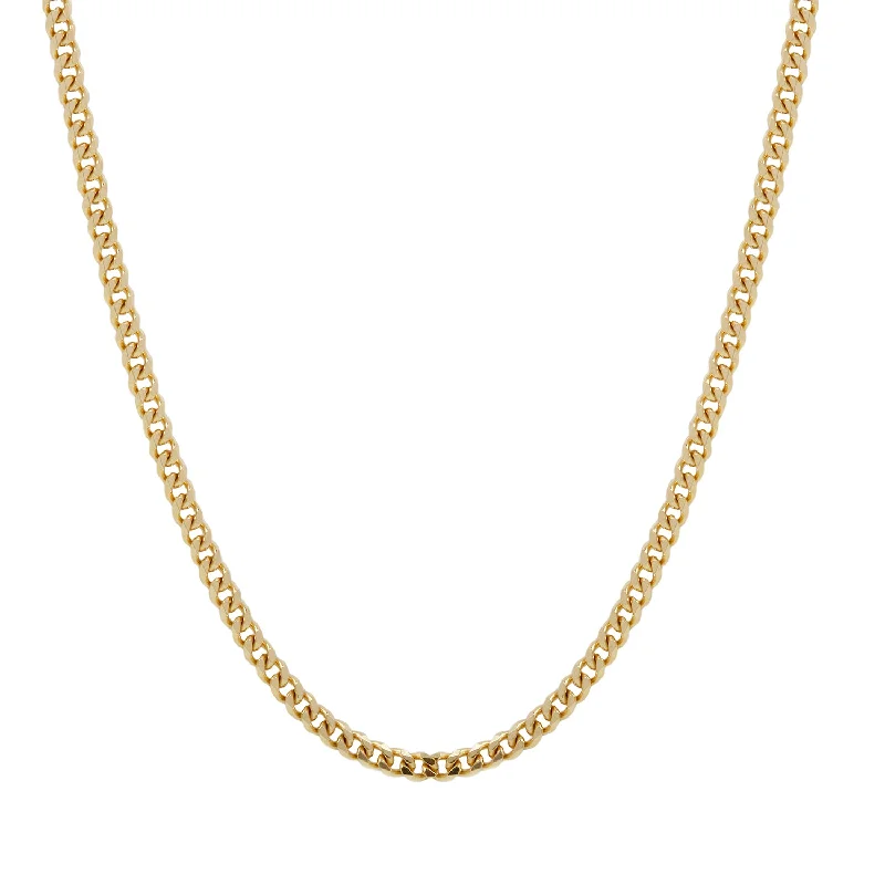 Women’s layered silver necklaces-Thick Curb Chain