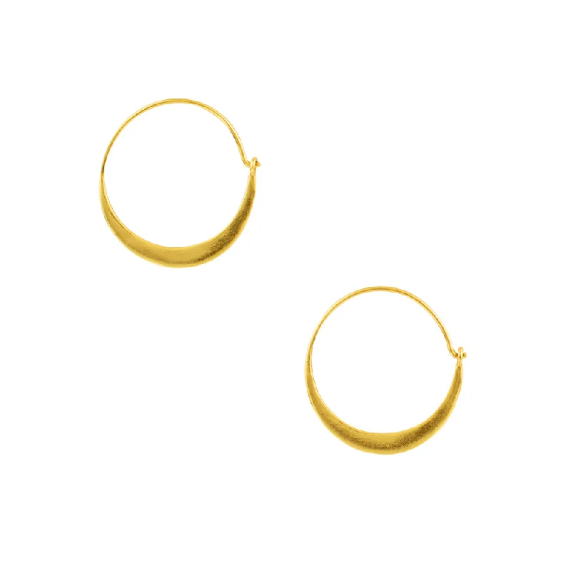 Women’s artistic earrings-Arc Hoops in Gold - 1"