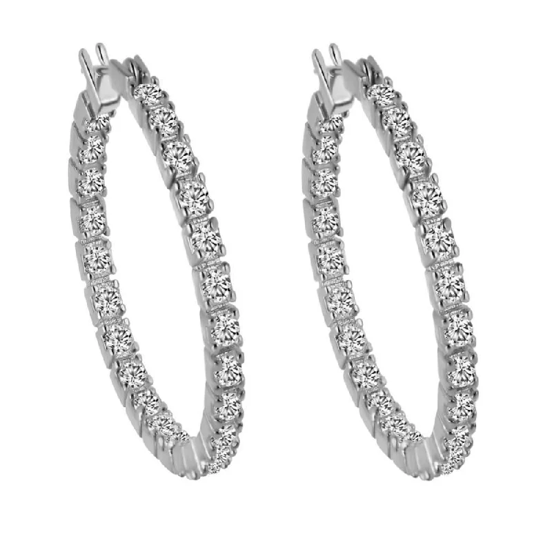 Women’s birthstone earrings-Crystal Hoop Earrings