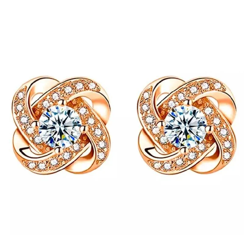 Women’s angel wings earrings-Love Knot Stud Earrings