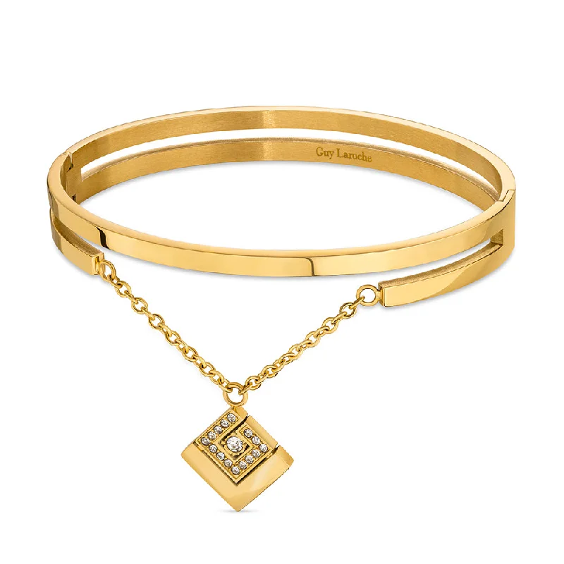 Women’s trendy bracelets-Grace Gold Plated Bangle