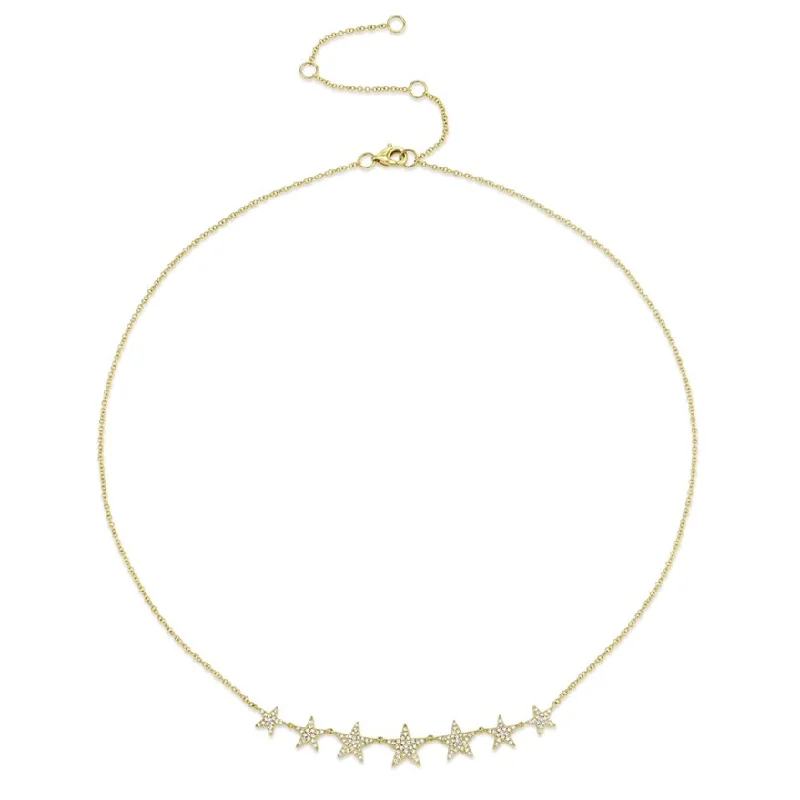 Women’s gold pendant necklaces-14KT Gold 0.35 CTW Diamond Star Necklace