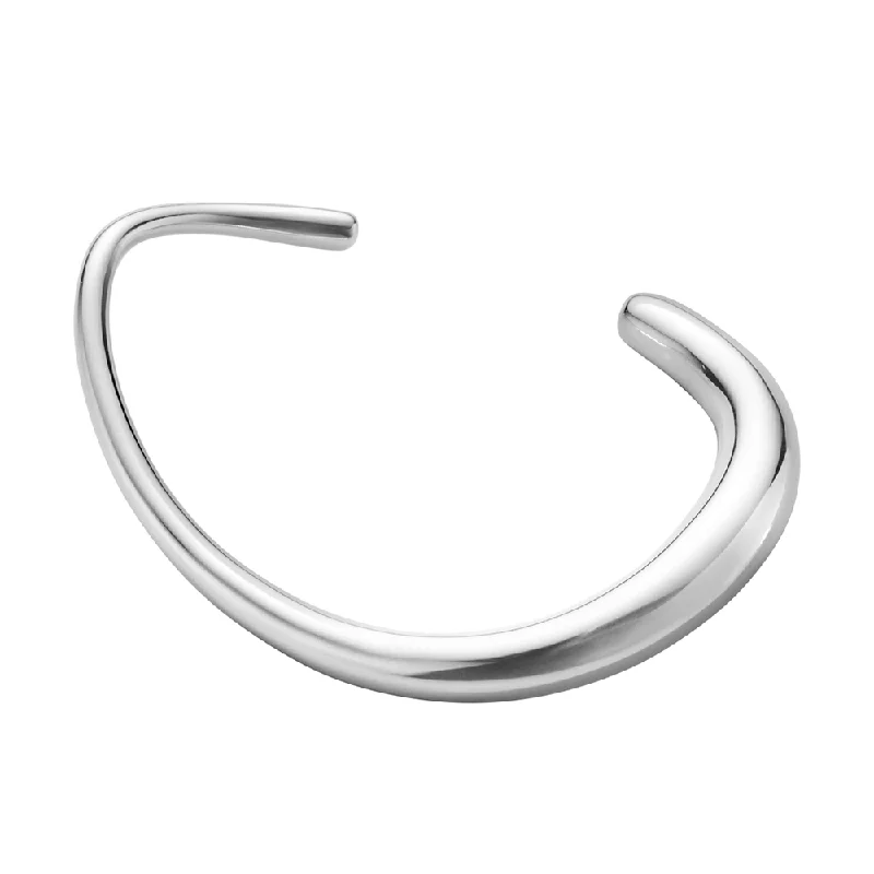 Women’s gold bangle bracelets-Offspring Sterling Silver Open Bangle