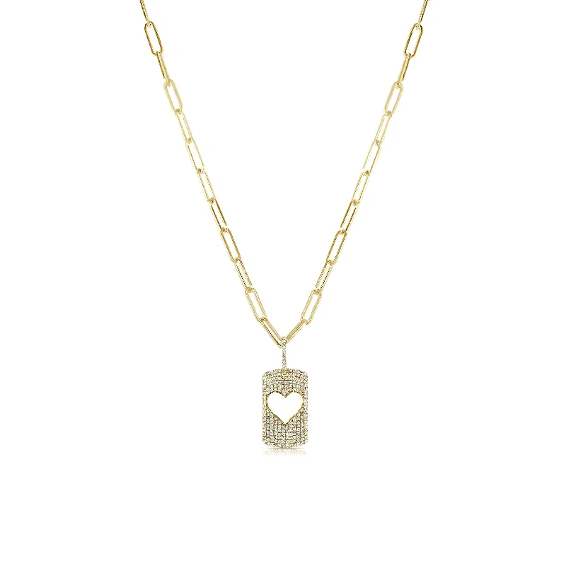 Women’s heart necklaces with diamonds-14k Gold & Diamond Heart Necklace