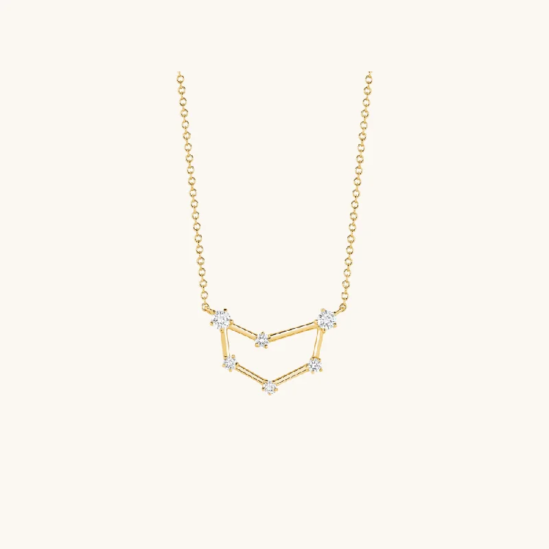 Women’s designer necklaces-Diamond Constellation Zodiac Necklace