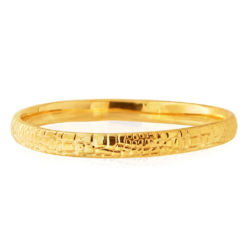 Women’s gold bangles-9ct Yellow Gold Silver Filled Diamond Cut Bangle