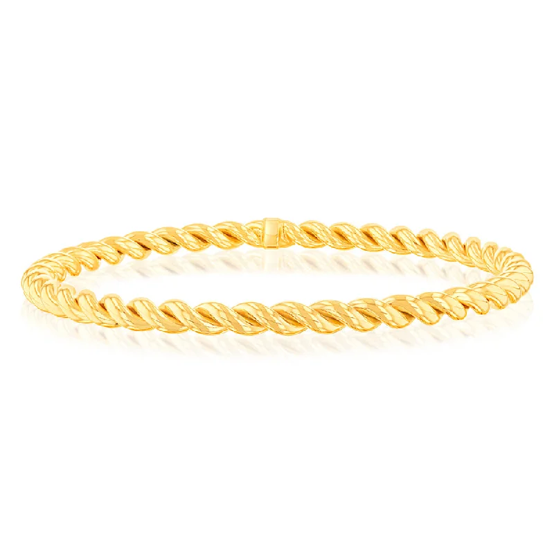 Women’s pearl bangles-9ct Yellow Gold Silverfilled Fancy 65mm Bangle