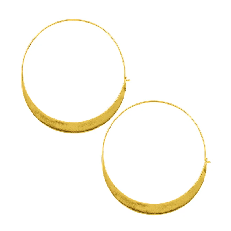 Women’s diamond hoop earrings-Arc Hoops in Gold - 2"