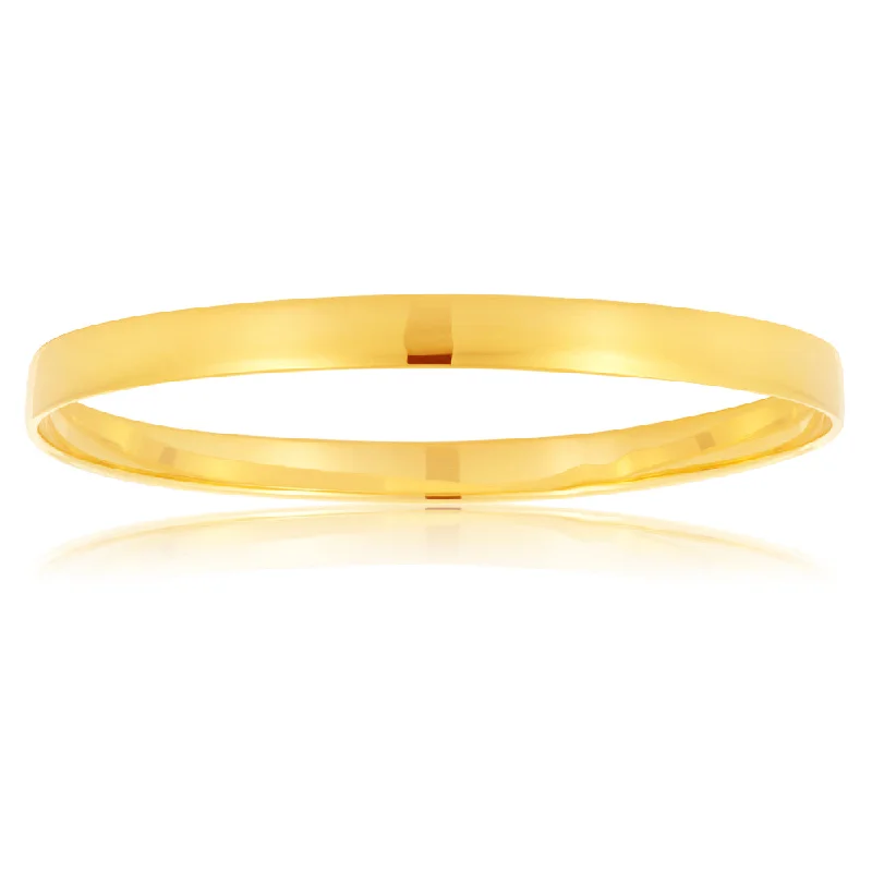 Women’s diamond bangles-9ct Yellow Gold 6mm wide Solid Bangle