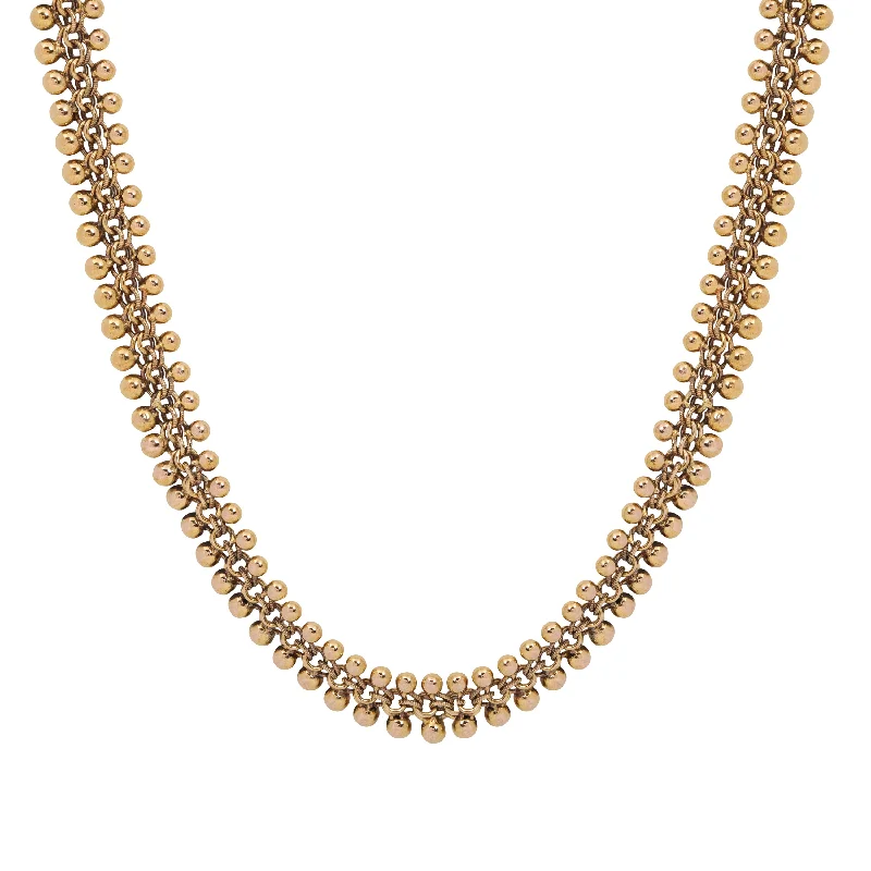 Women’s minimalistic gold necklaces-Vintage Dot Collar Necklace