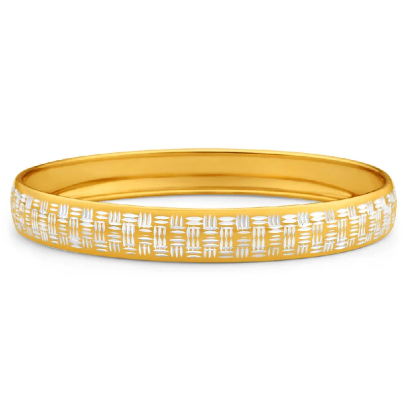 Women’s leather bangle bracelets-9ct Charming Yellow Gold Silver Filled Bangle