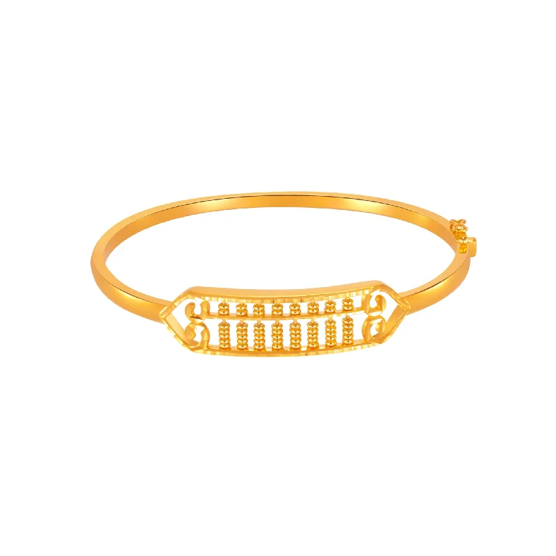 Women’s matching bracelets and earrings-916 Gold Abundance Abacus Bangle