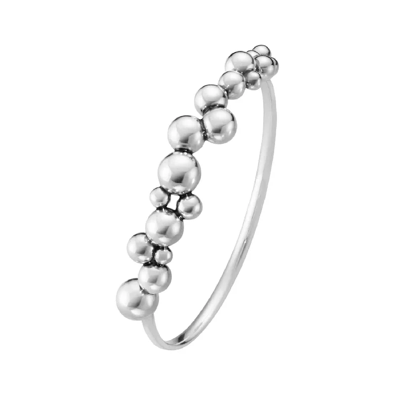 Women’s trendy bracelets-Moonlight Grapes Silver Bangle