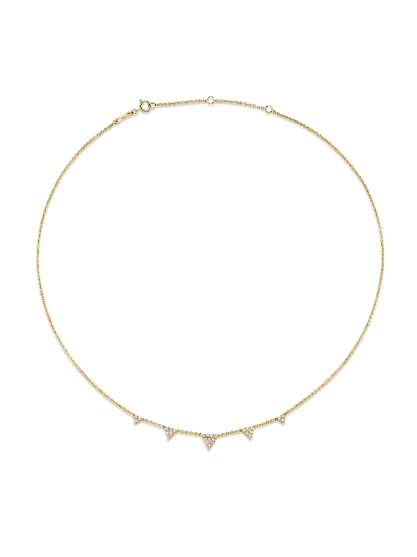 Women’s long pearl necklaces-Graduated Mega Flash Necklace - White Diamond / 14k Yellow Gold