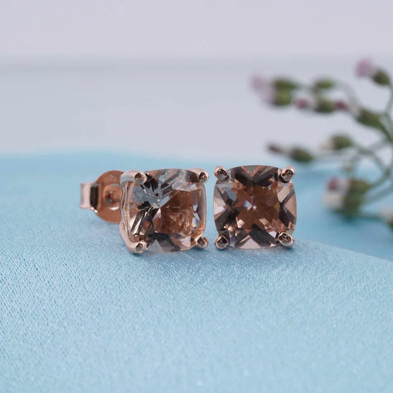 Women’s artistic earrings-Rose Gold Chocolate Stud Earrings