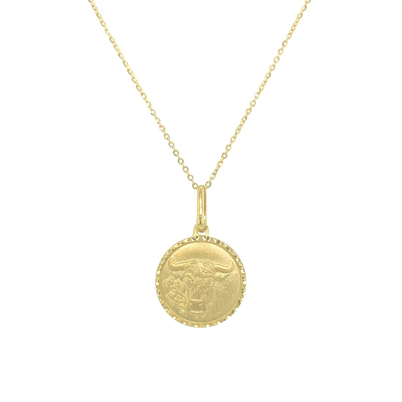 Women’s choker necklace with diamonds-14k Gold Zodiac Necklace