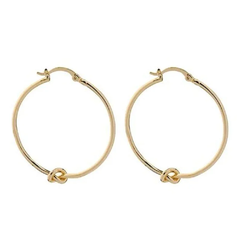 Women’s diamond stud earrings-Knot Hoop Earrings