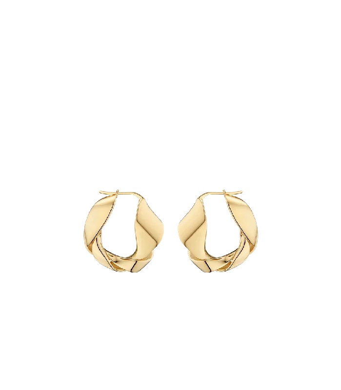 Women’s moon and star earrings-Éole Wavy Hoop Earrings - 24 carat gold-gilded edition