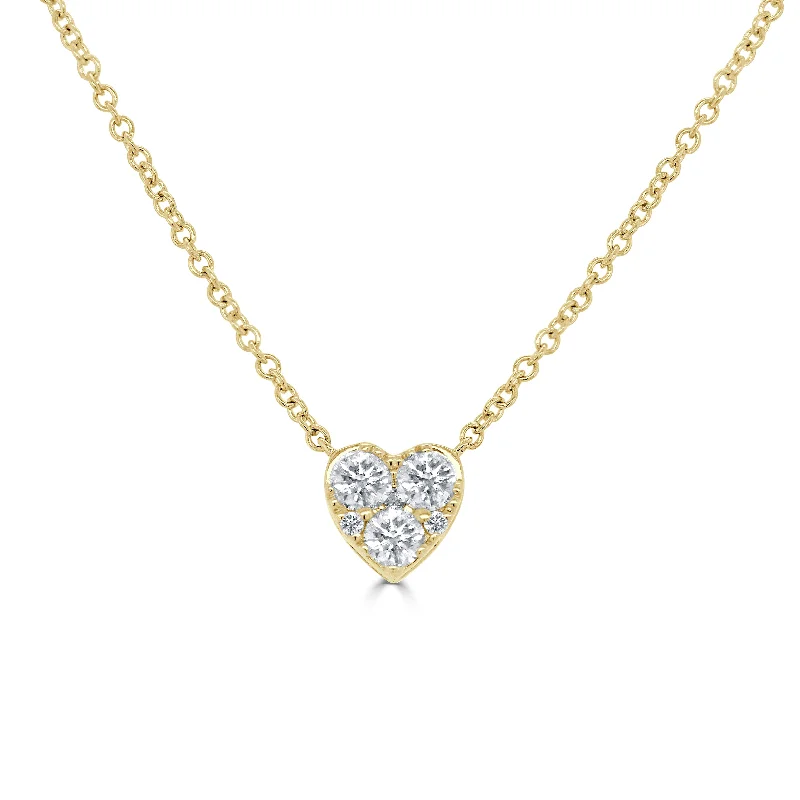 Women’s diamond teardrop necklaces-14k Gold & Diamond Heart Necklace