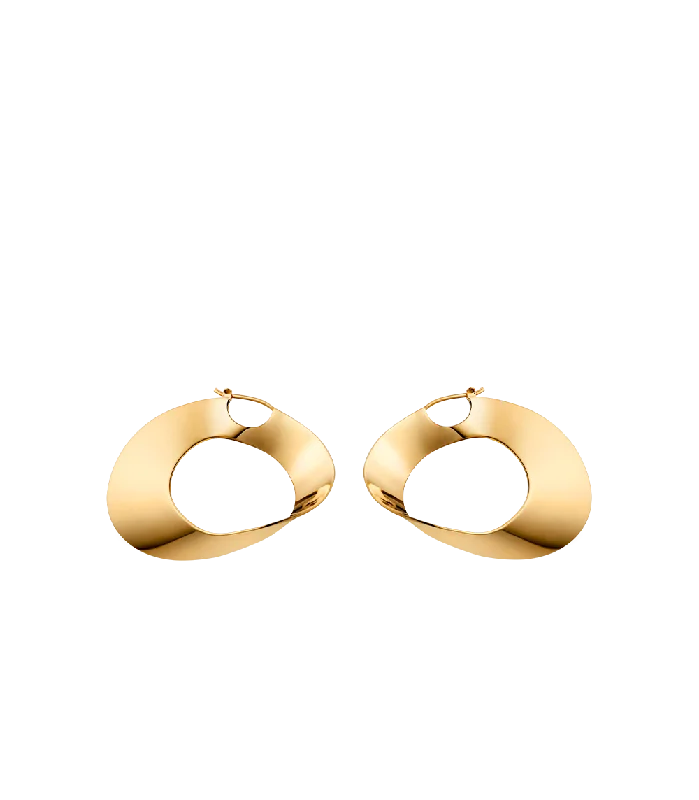 Women’s vintage drop earrings-Éole Hoop Earrings - 24 carat gold gilded