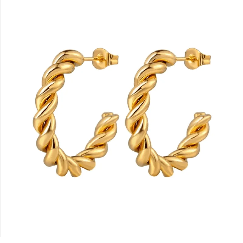 Women’s gold hoop earrings-Rope Hoop Earrings – Perfect for Any Occasion