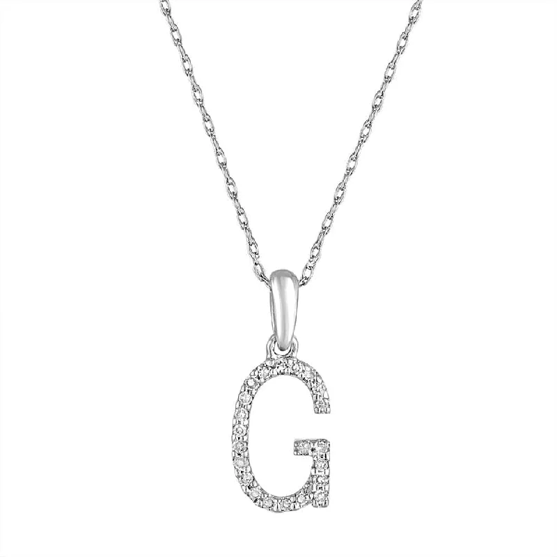 Personalized necklaces for women-14k Gold & Diamond Initial Necklace- G