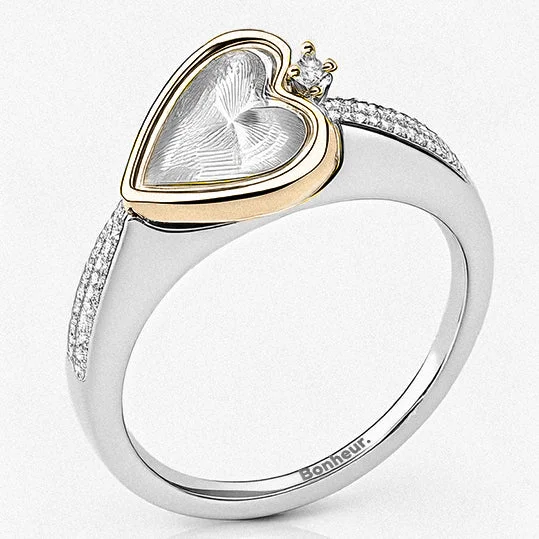 Women’s oversized rings-Laure Heart Stacking Ring