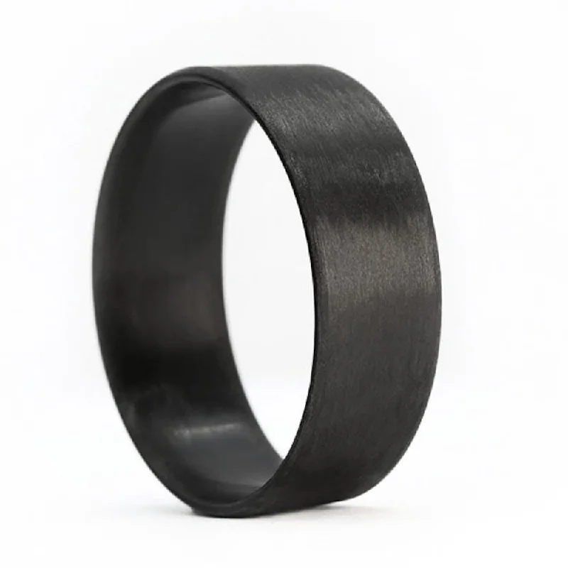 Women’s solitaire diamond rings-Lightweight Black Carbon Fiber Men's Wedding Band