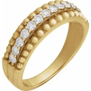 Women’s unique gemstone engagement rings-14K Yellow 1/2 CTW Natural Diamond Band