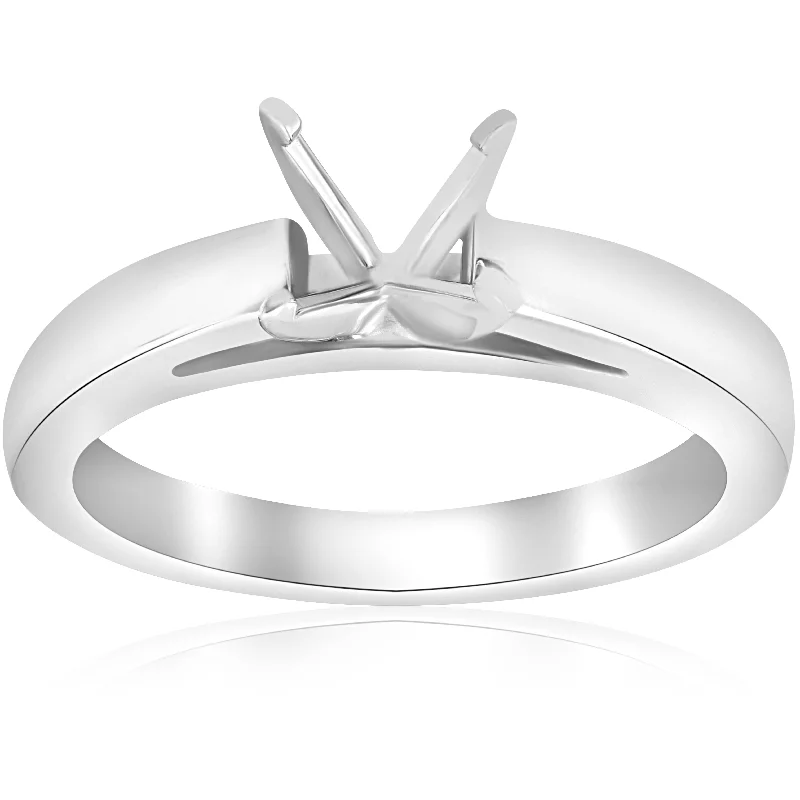 Women’s infinity engagement rings-Solitaire Cathedral Semi Mount Engagement Ring Setting