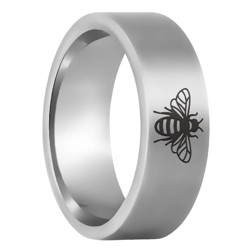 Luxury rings for women-Bee Tungsten Men's Wedding Band