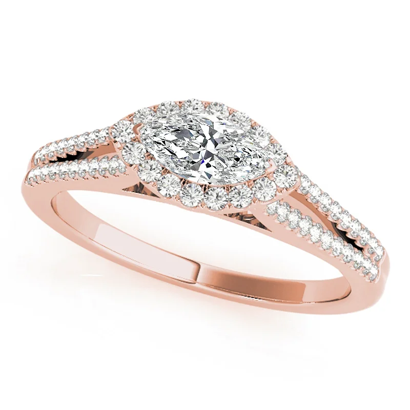 Women’s stunning diamond engagement rings-Auriya 14k Rose Gold Lab Grown Marquise Diamond Halo Engagement Ring 0.50 to 5.00 ct. tw. (F-G VS)