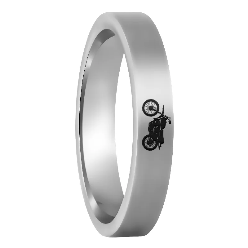 Women’s contemporary rings-Dirt Bike Tungsten Women's Wedding Band