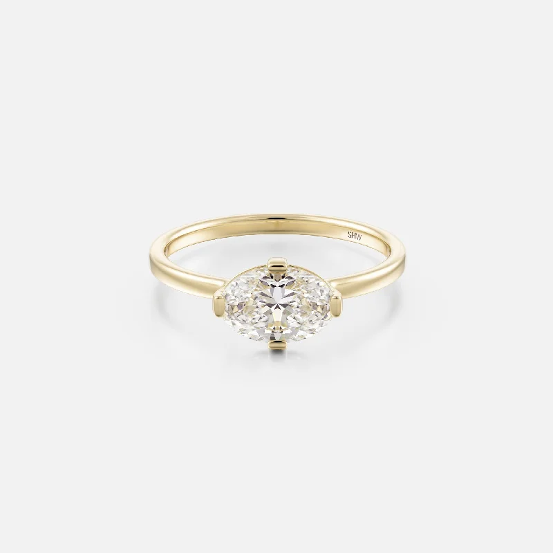 Women’s halo engagement rings-Ema Ring with 1.00ct Natural Diamond in Gold