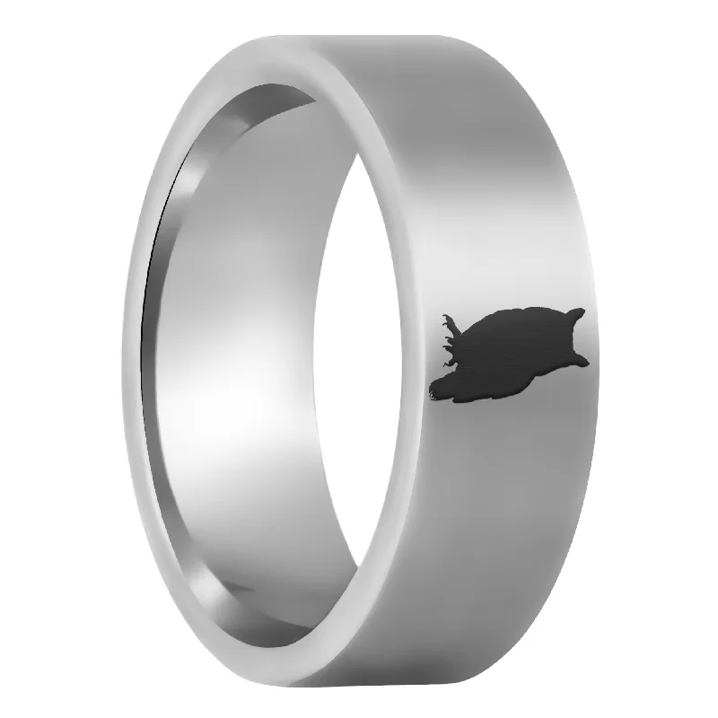 Women’s three-stone rings-Owl Tungsten Men's Wedding Band