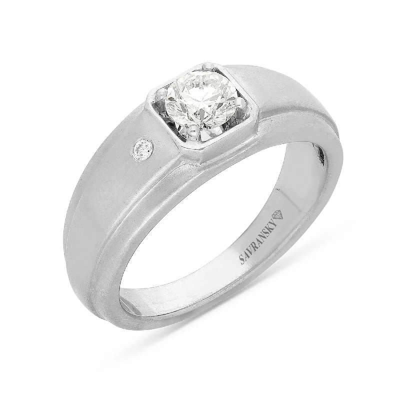 Women’s double-band engagement rings-Men's Diamond Wedding Band - .93 Carat