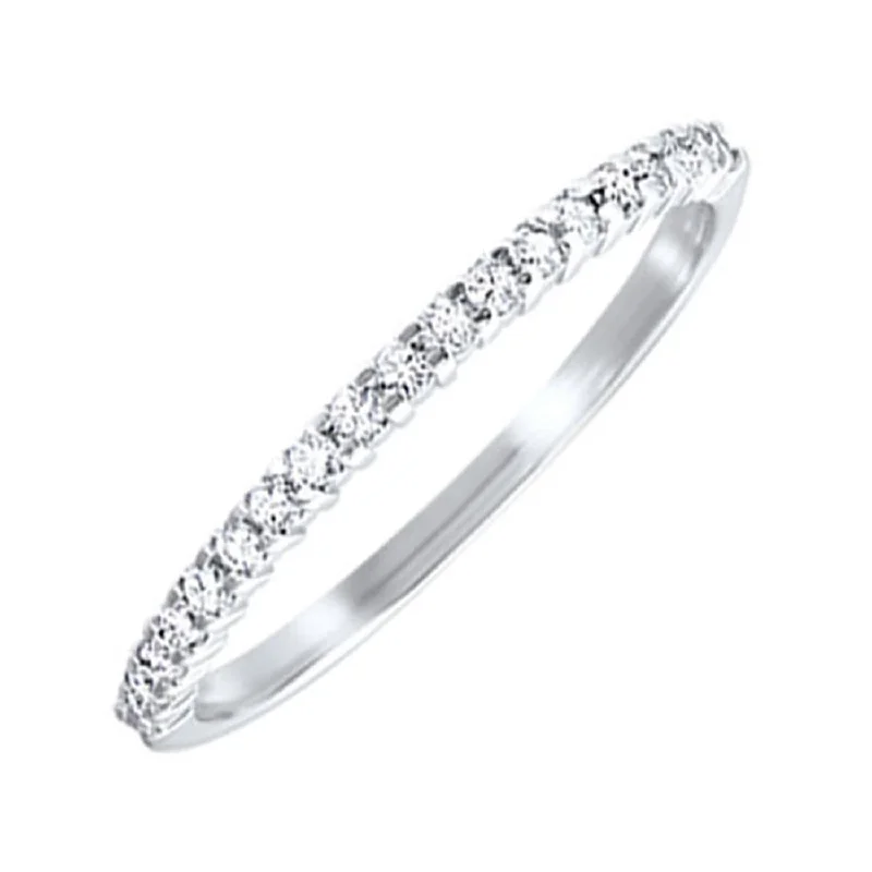 Women’s halo engagement rings-10k White Gold 0.17cttw Diamond Band