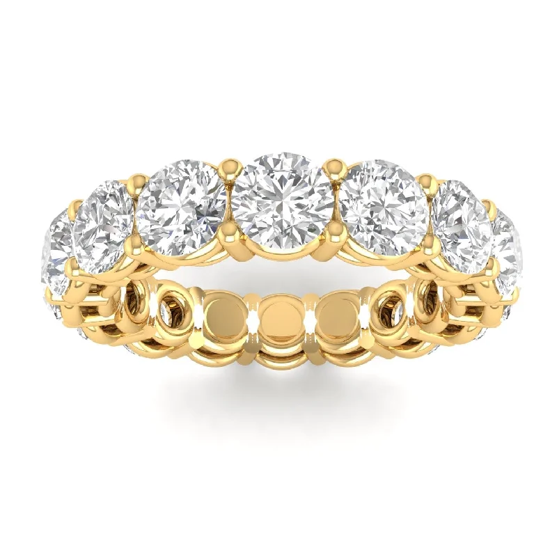 Women’s side stone engagement rings-18K Gold Round Diamond Eternity Band Lab Grown