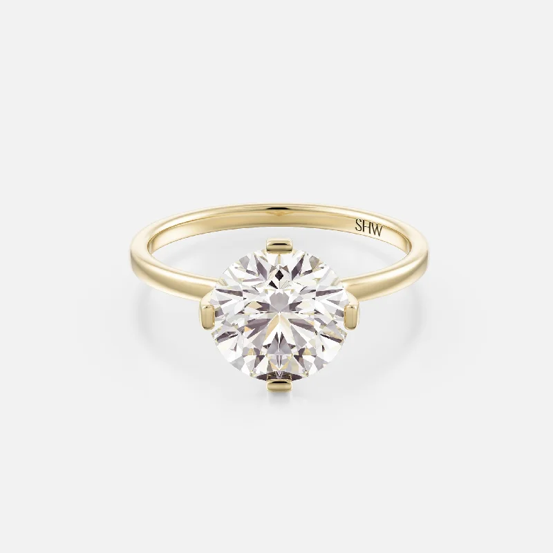 Women’s solitaire engagement rings-Ema Ring with 2.50ct Natural Diamond in Gold