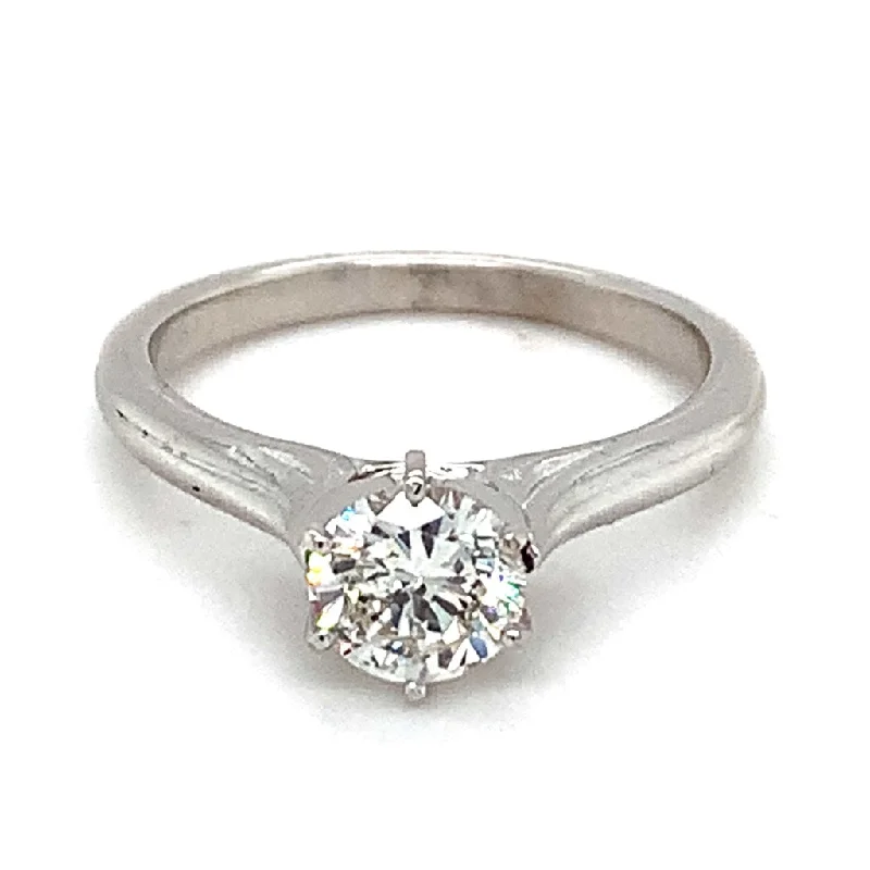 Women’s brilliant-cut engagement rings-14k White Gold Ring with .82ct Diamond Solitaire Ring