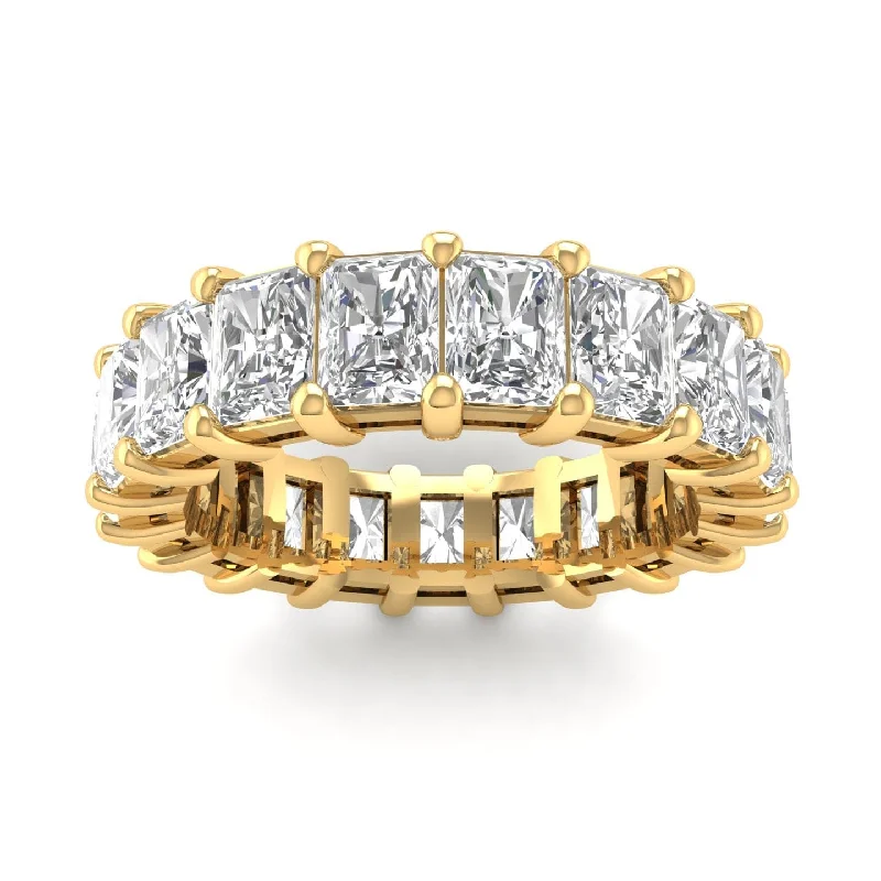 Women’s wedding set engagement rings-18K Gold Radiant Cut Diamond Eternity Ring Lab Grown