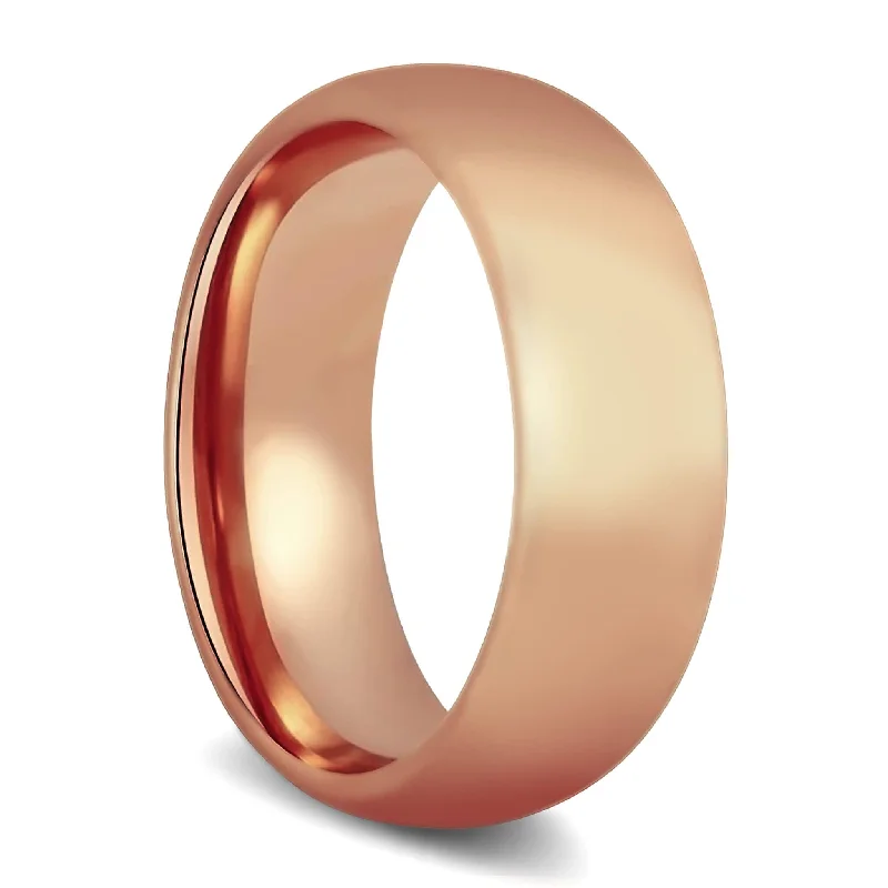 Women’s birthstone engagement rings-Rose Gold Tungsten Men's Wedding Band