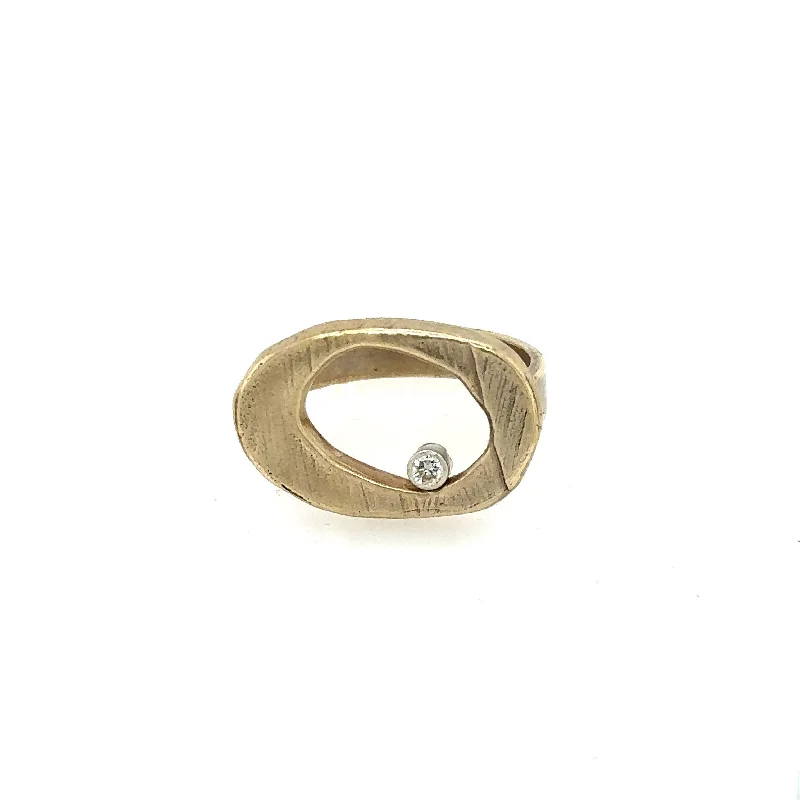 Women’s infinity engagement rings-Ovum Ring in Bronze with Diamond