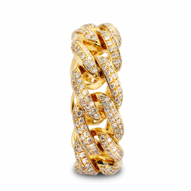 Women’s forever engagement rings-Micro-Pave Open Cuban Link Diamond Eternity Band