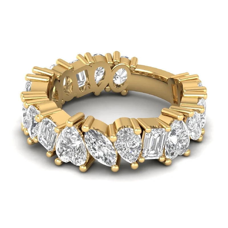 Women’s luxury engagement rings-14K & 18K Gold and Multi-Shape Diamond Eternity Band Lab Grown