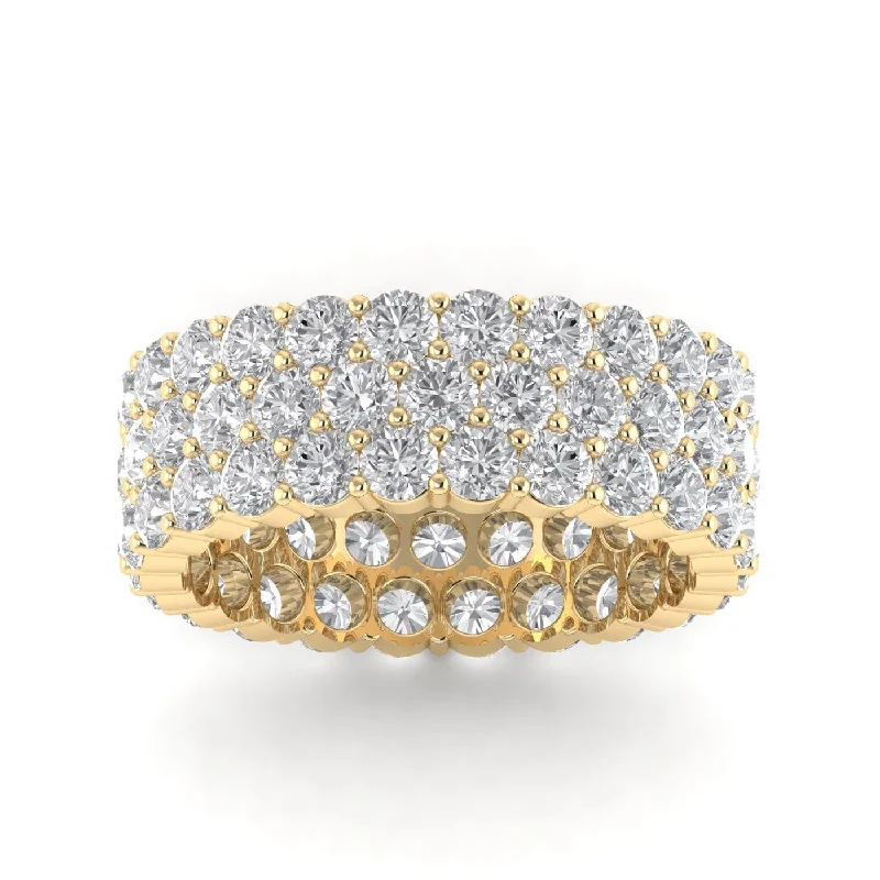 Women’s pave engagement rings-14K & 18K Gold Band of Diamond Eternity Ring, Lab Grown 8.1 ct