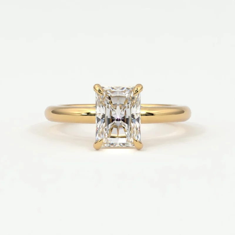 Women’s halo-set diamond engagement rings-Radiant Cut Diamond Solitaire Band