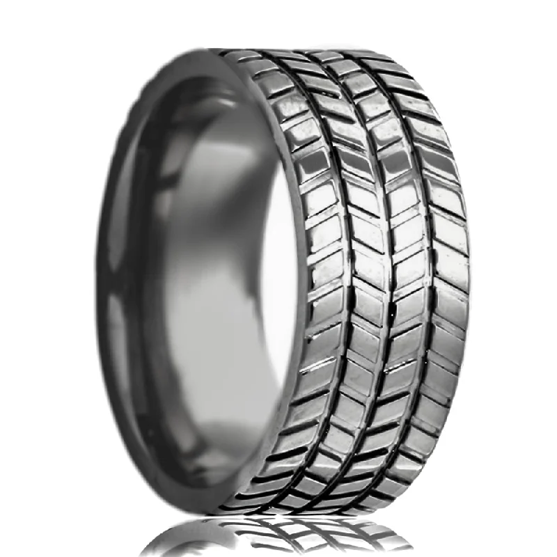 Vintage rings for women-Tire Tread Cobalt Men's Wedding Band