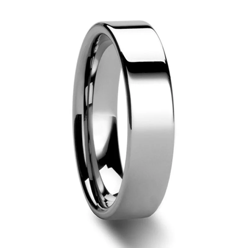 Custom engagement rings for women-Tungsten Wedding Band